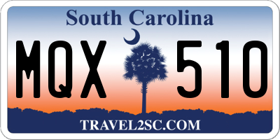 SC license plate MQX510