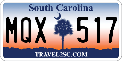 SC license plate MQX517