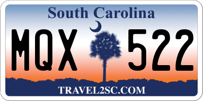 SC license plate MQX522