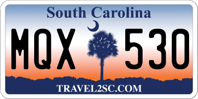 SC license plate MQX530