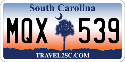 SC license plate MQX539