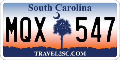SC license plate MQX547