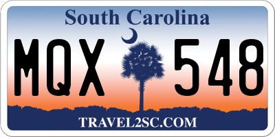 SC license plate MQX548