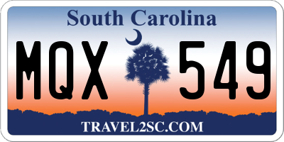 SC license plate MQX549