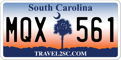 SC license plate MQX561