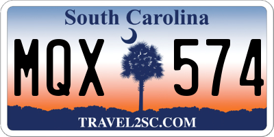 SC license plate MQX574