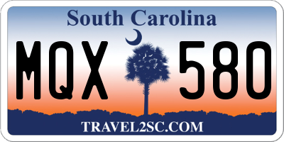 SC license plate MQX580