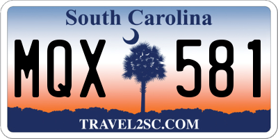 SC license plate MQX581