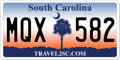 SC license plate MQX582