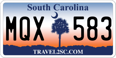 SC license plate MQX583