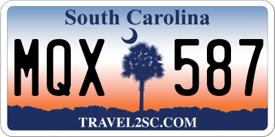 SC license plate MQX587