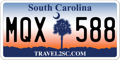 SC license plate MQX588