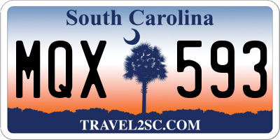 SC license plate MQX593