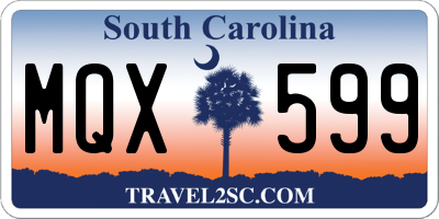 SC license plate MQX599