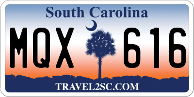 SC license plate MQX616
