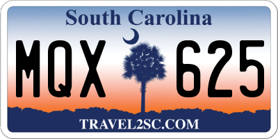 SC license plate MQX625