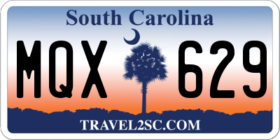 SC license plate MQX629