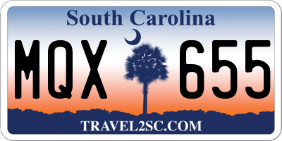 SC license plate MQX655