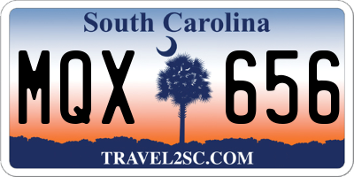 SC license plate MQX656
