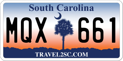 SC license plate MQX661