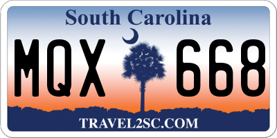 SC license plate MQX668