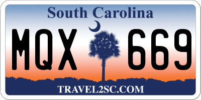 SC license plate MQX669