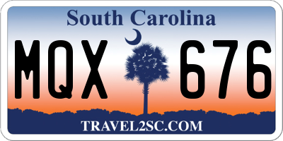 SC license plate MQX676