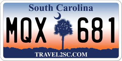 SC license plate MQX681