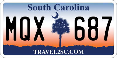 SC license plate MQX687