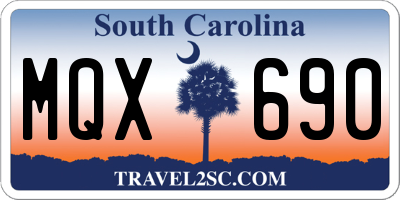 SC license plate MQX690