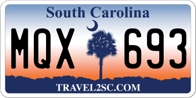 SC license plate MQX693