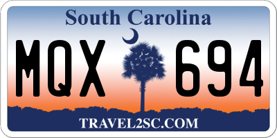 SC license plate MQX694