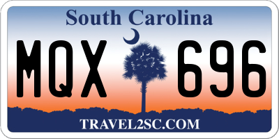 SC license plate MQX696