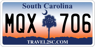 SC license plate MQX706