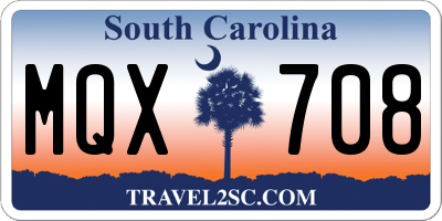 SC license plate MQX708