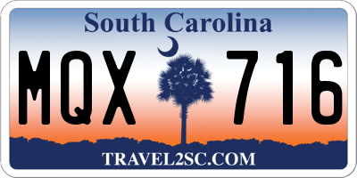 SC license plate MQX716