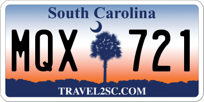 SC license plate MQX721