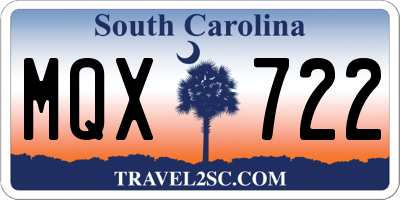 SC license plate MQX722