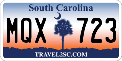 SC license plate MQX723