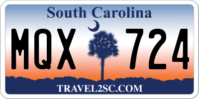 SC license plate MQX724