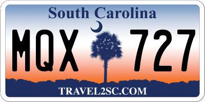 SC license plate MQX727