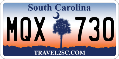 SC license plate MQX730