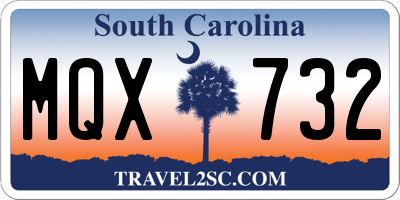SC license plate MQX732