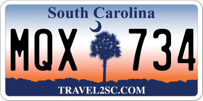 SC license plate MQX734