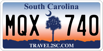 SC license plate MQX740