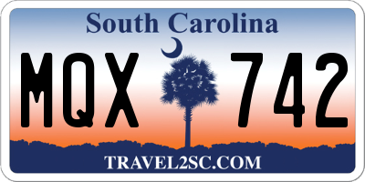 SC license plate MQX742