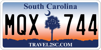 SC license plate MQX744
