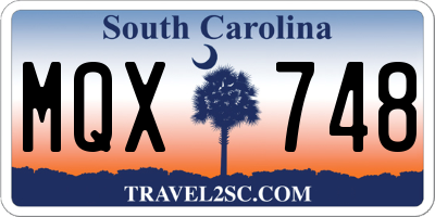 SC license plate MQX748
