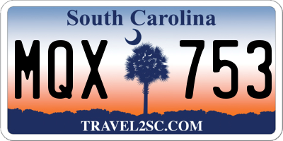 SC license plate MQX753