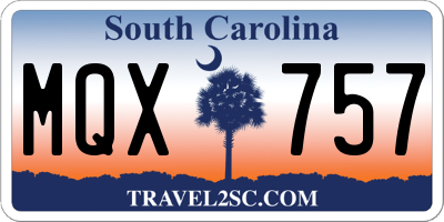 SC license plate MQX757
